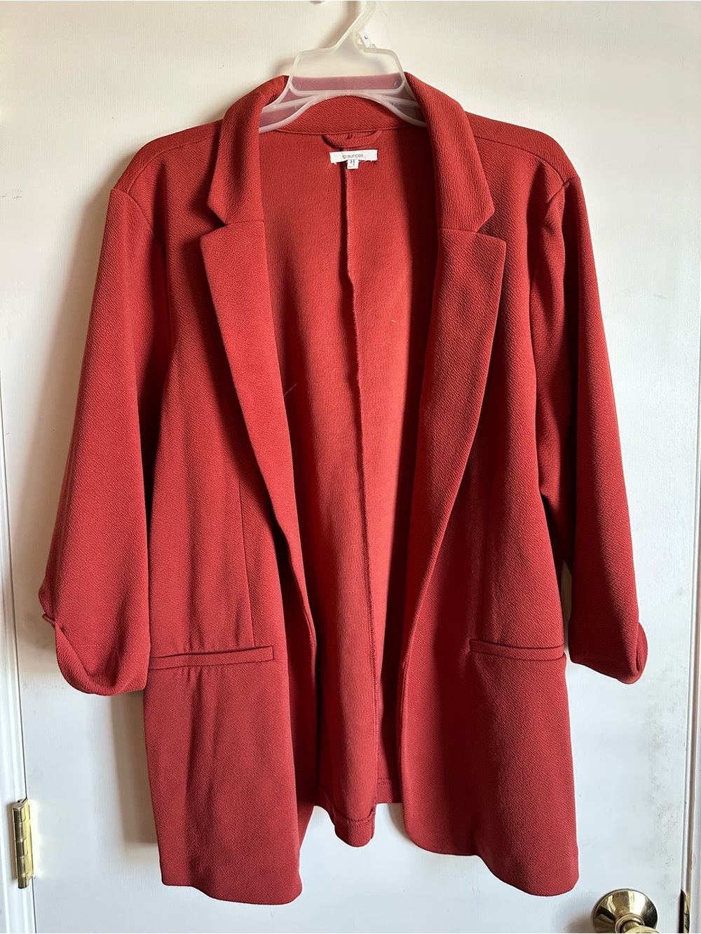 Open-Front Rust Drape Blazer Jacket - Women